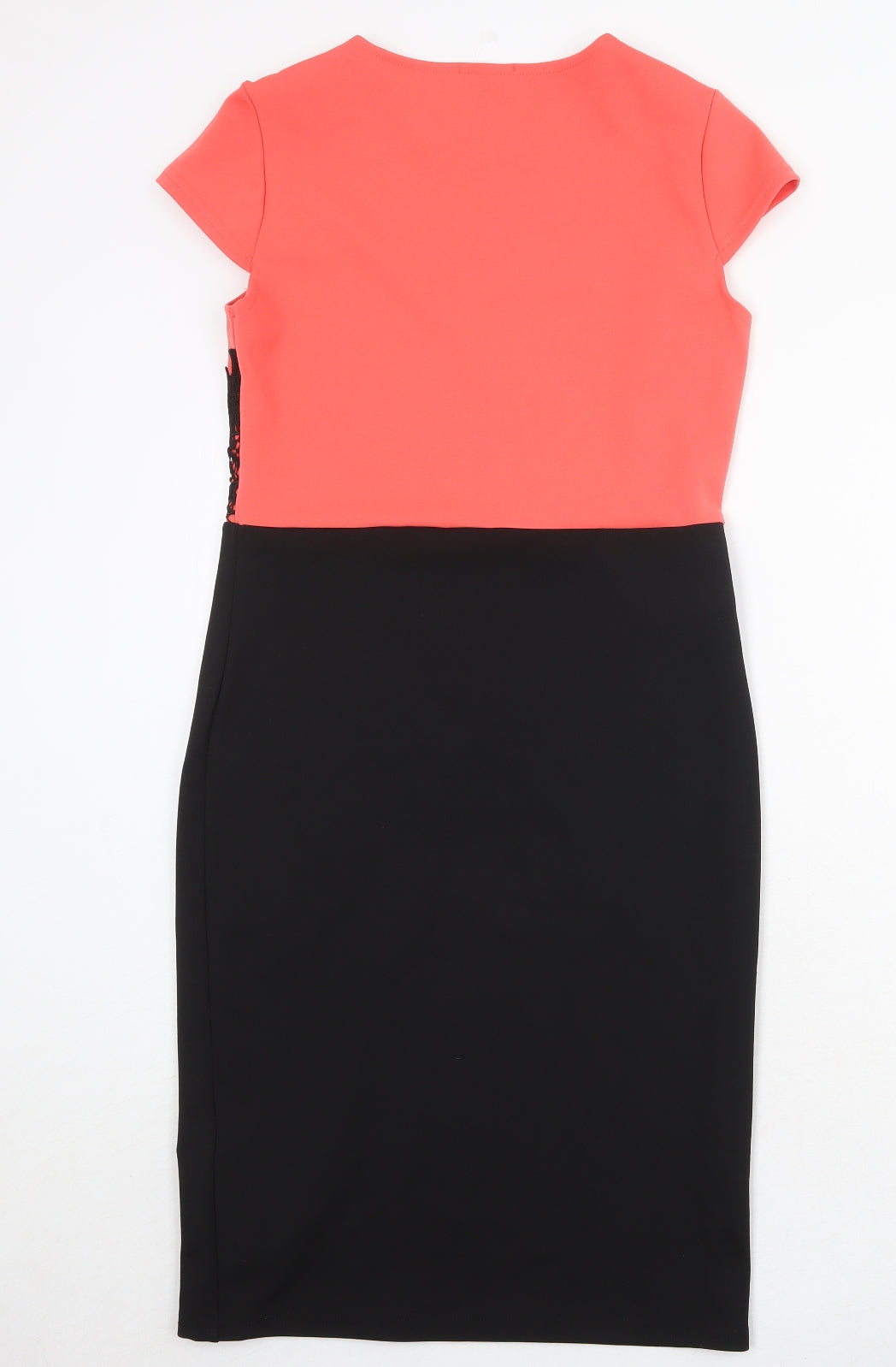 Evita Womens Black Colourblock Polyester A-Line Size 14 Round Neck Pullover