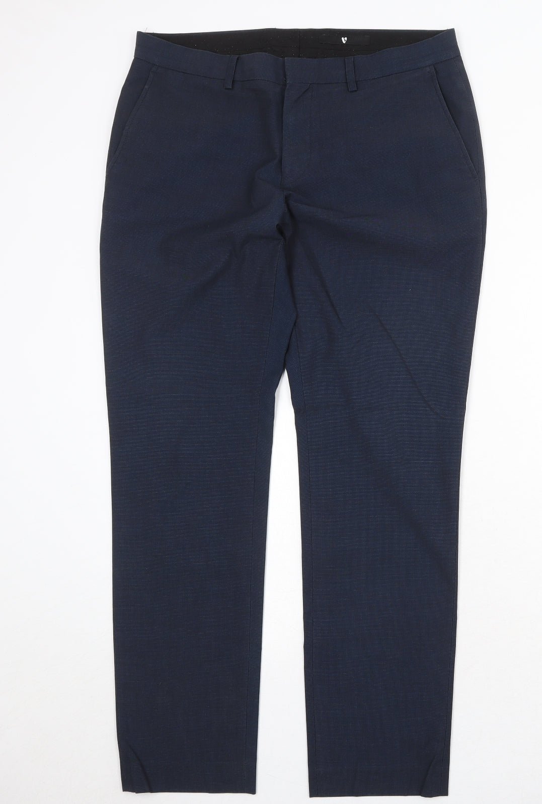 Very Mens Blue Polyester Chino Trousers Size 34 in Regular Zip