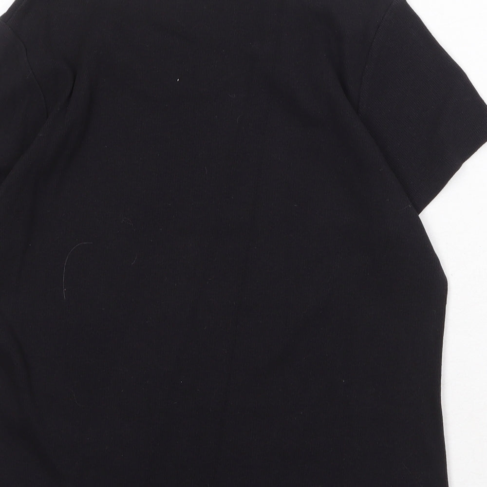 Ana Capri Womens Black Cotton Basic T-Shirt Size XL Scoop Neck