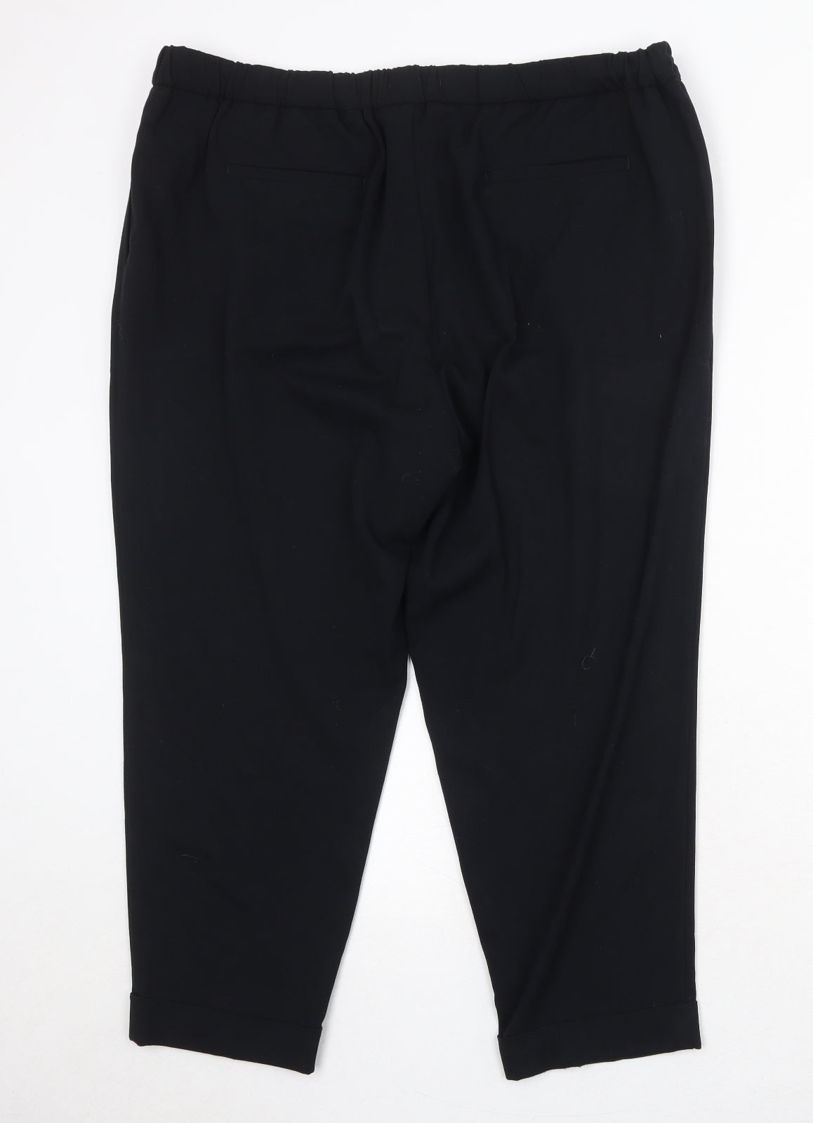 Marks and Spencer Womens Black Polyester Jogger Trousers Size 20 Regular Drawstring