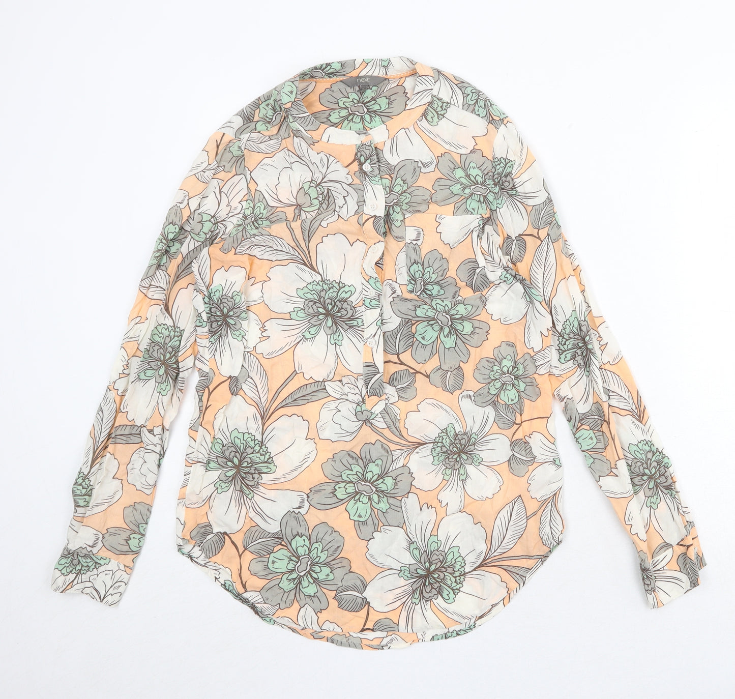 NEXT Womens Multicoloured Floral Viscose Basic Blouse Size 10 Round Neck