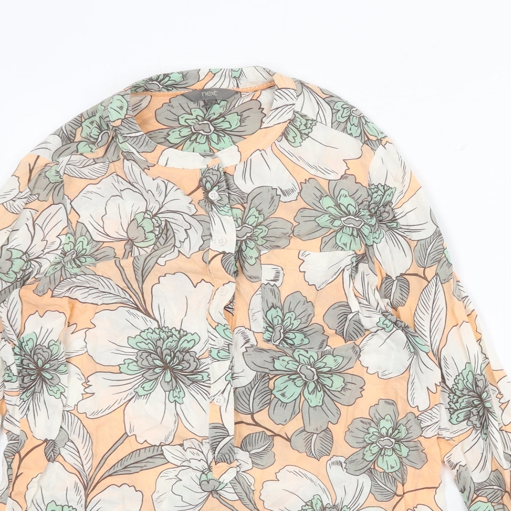 NEXT Womens Multicoloured Floral Viscose Basic Blouse Size 10 Round Neck