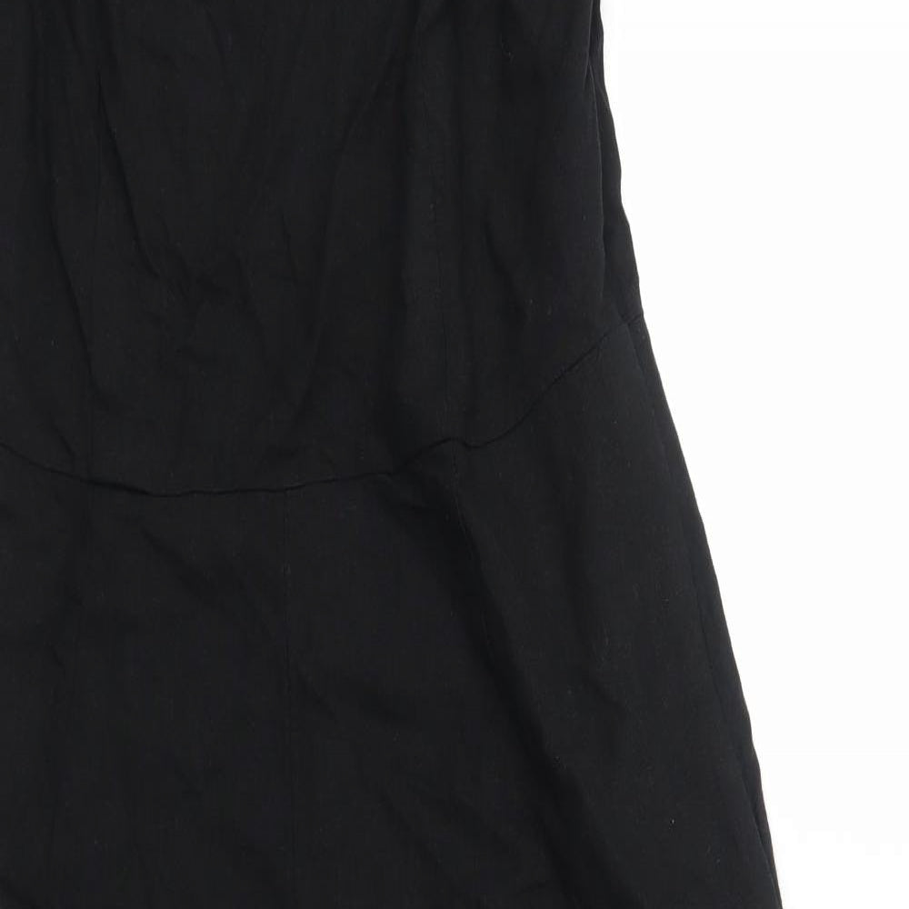Marks and Spencer Womens Black Cotton Jumpsuit One-Piece Size 12 Zip