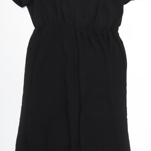 ASOS Womens Black Polyester Jumpsuit One-Piece Size 24 Button