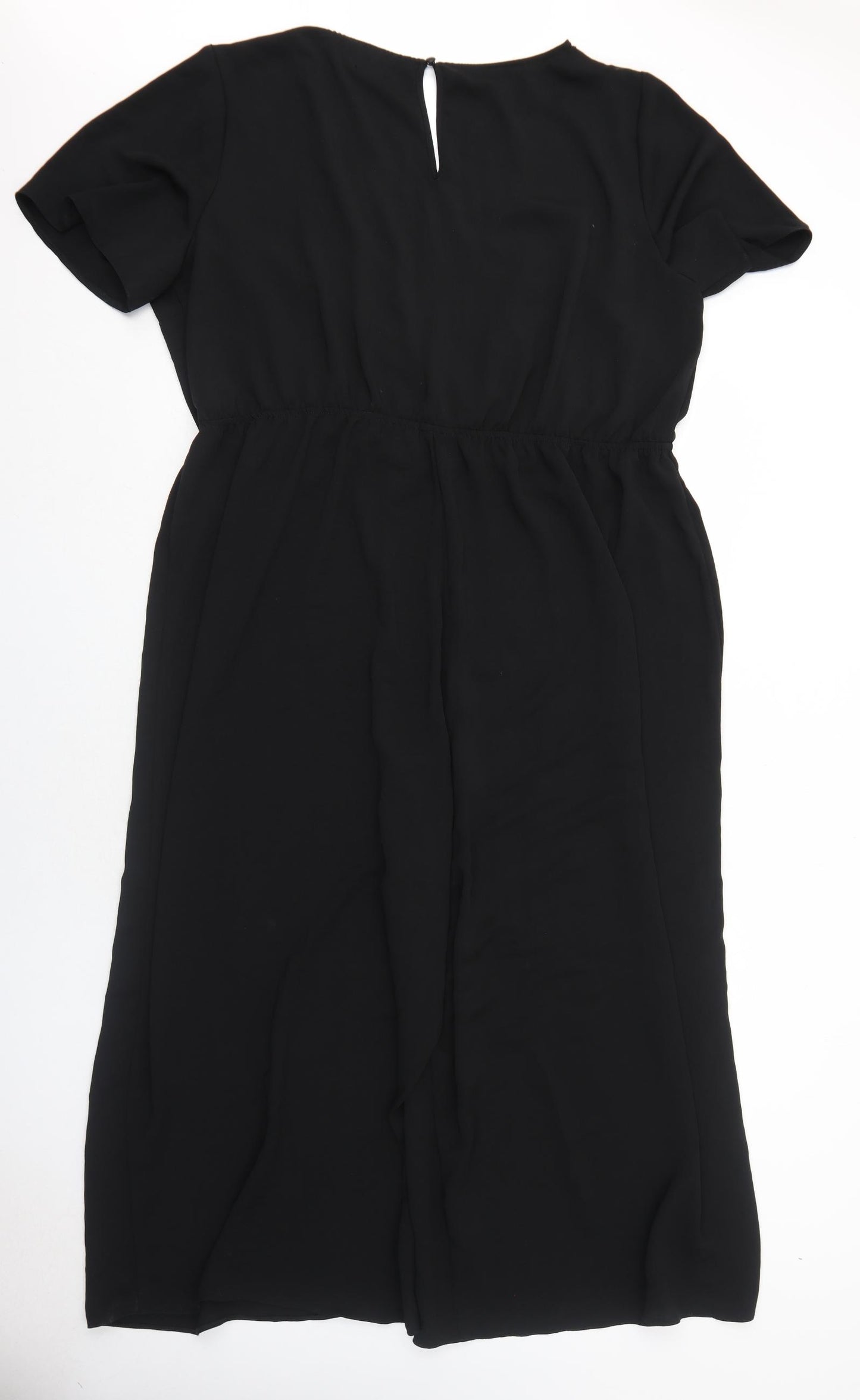 ASOS Womens Black Polyester Jumpsuit One-Piece Size 24 Button