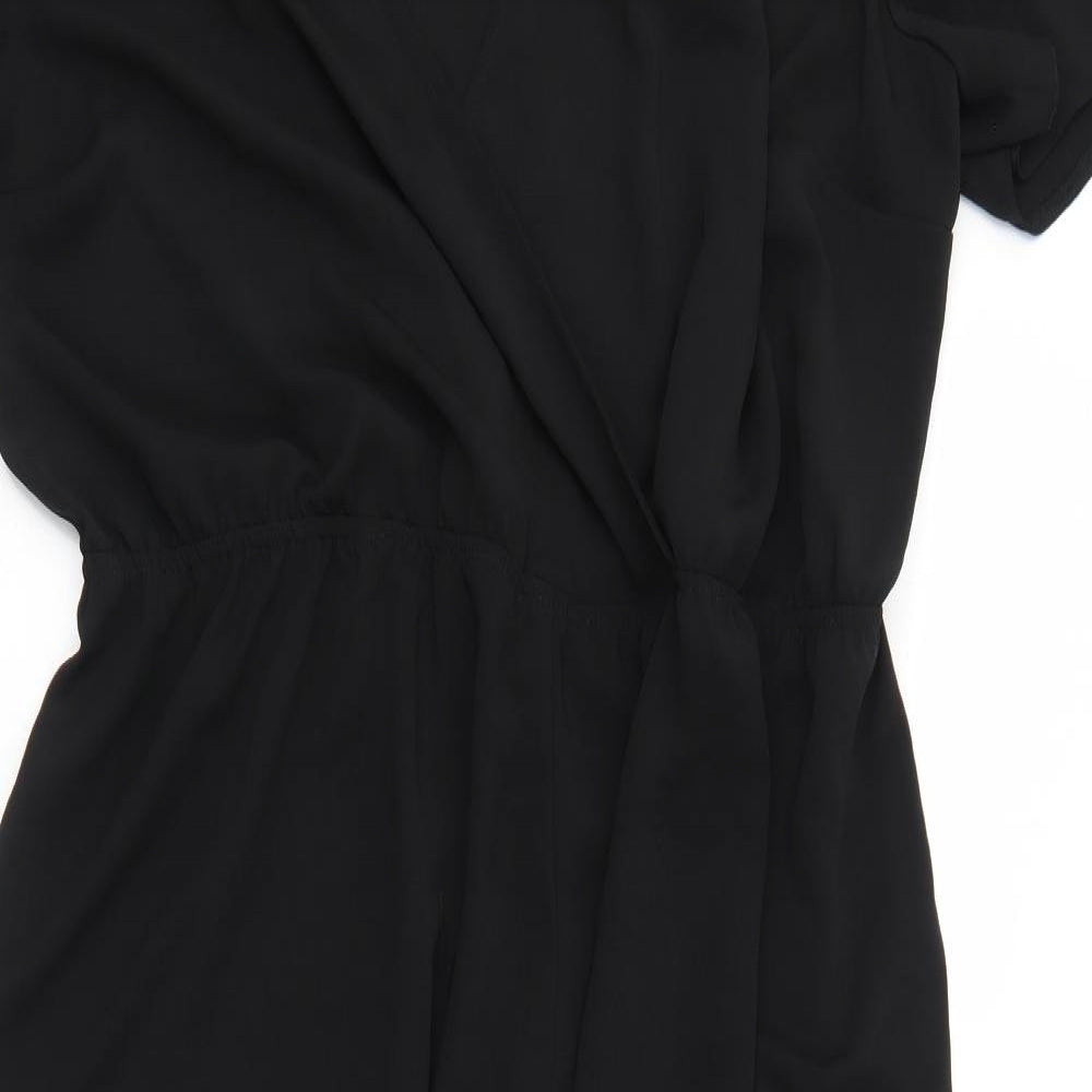ASOS Womens Black Polyester Jumpsuit One-Piece Size 24 Button