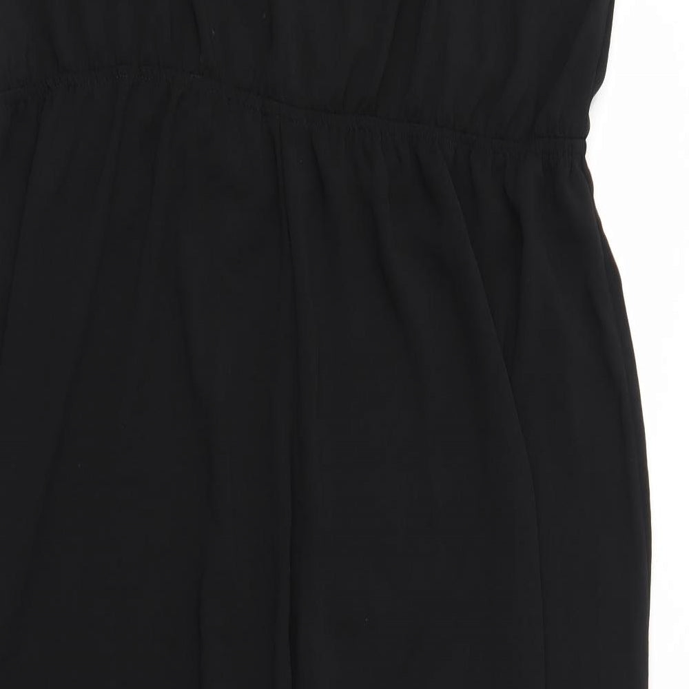 ASOS Womens Black Polyester Jumpsuit One-Piece Size 24 Button