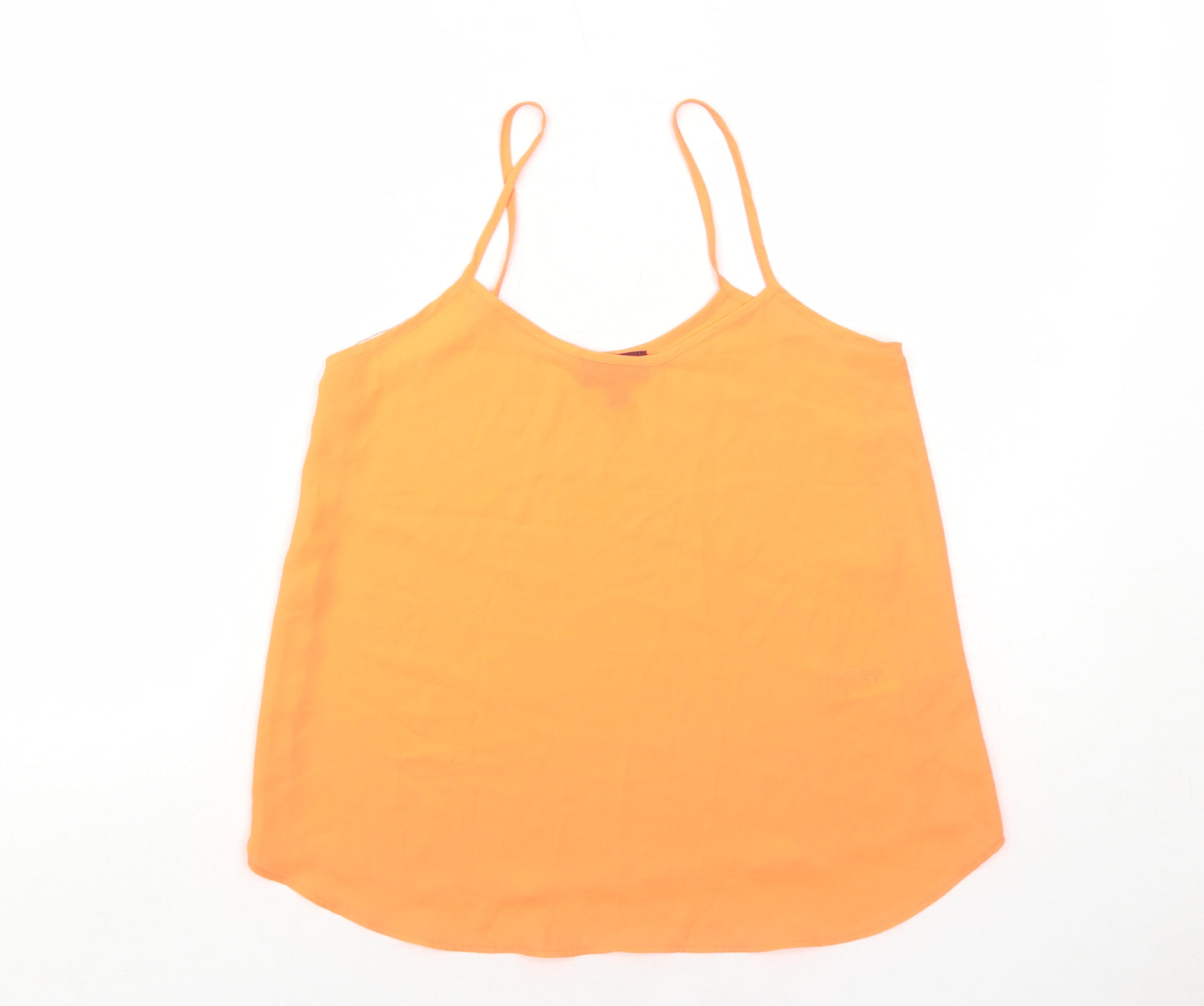 Topshop Womens Orange Polyester Camisole Tank Size 6 Round Neck