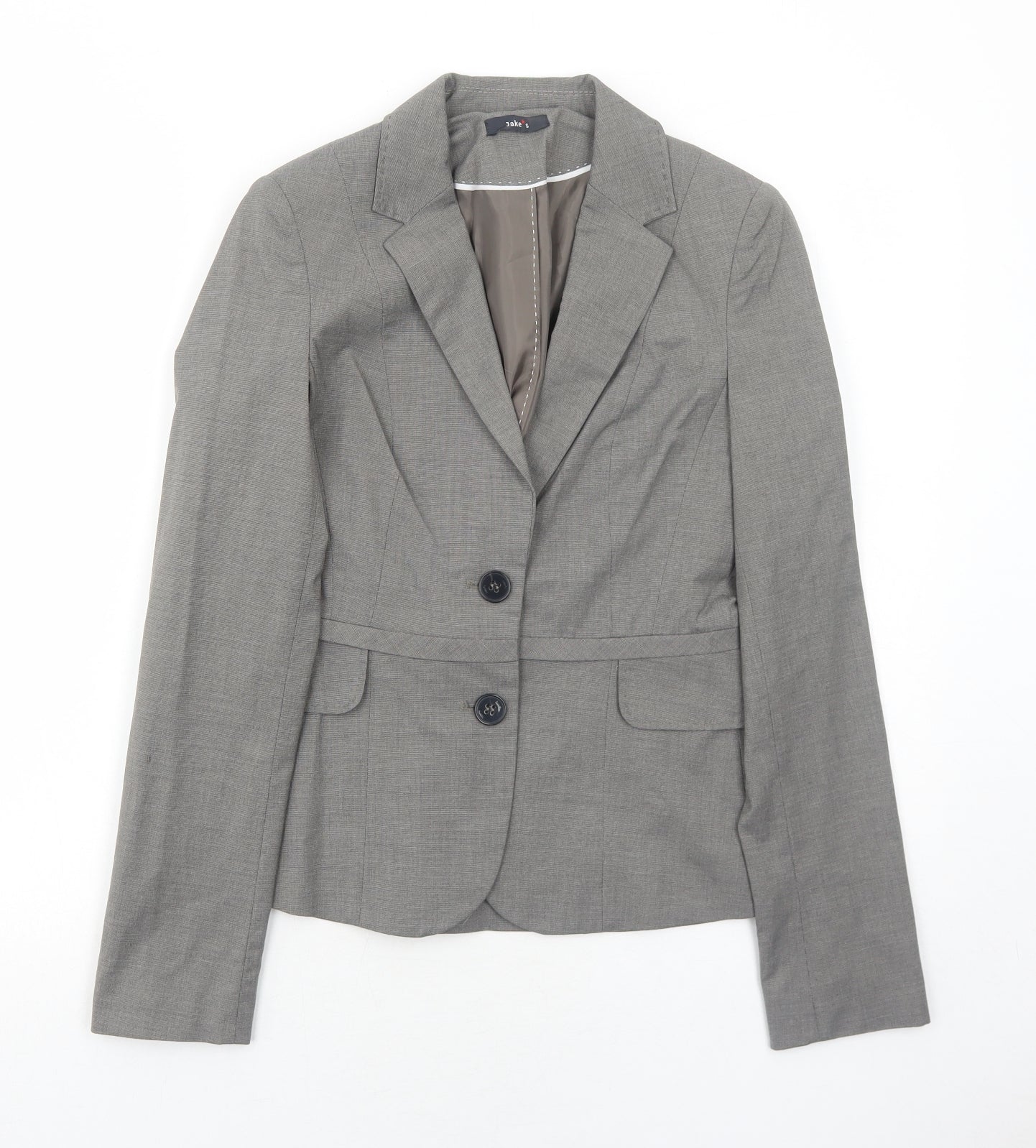 Jake's Womens Grey Polyester Jacket Blazer Size 6