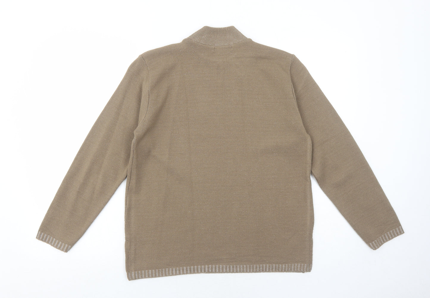 One by One Womens Beige High Neck Acrylic Pullover Jumper Size S