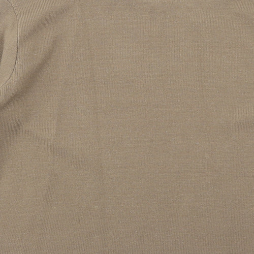 One by One Womens Beige High Neck Acrylic Pullover Jumper Size S