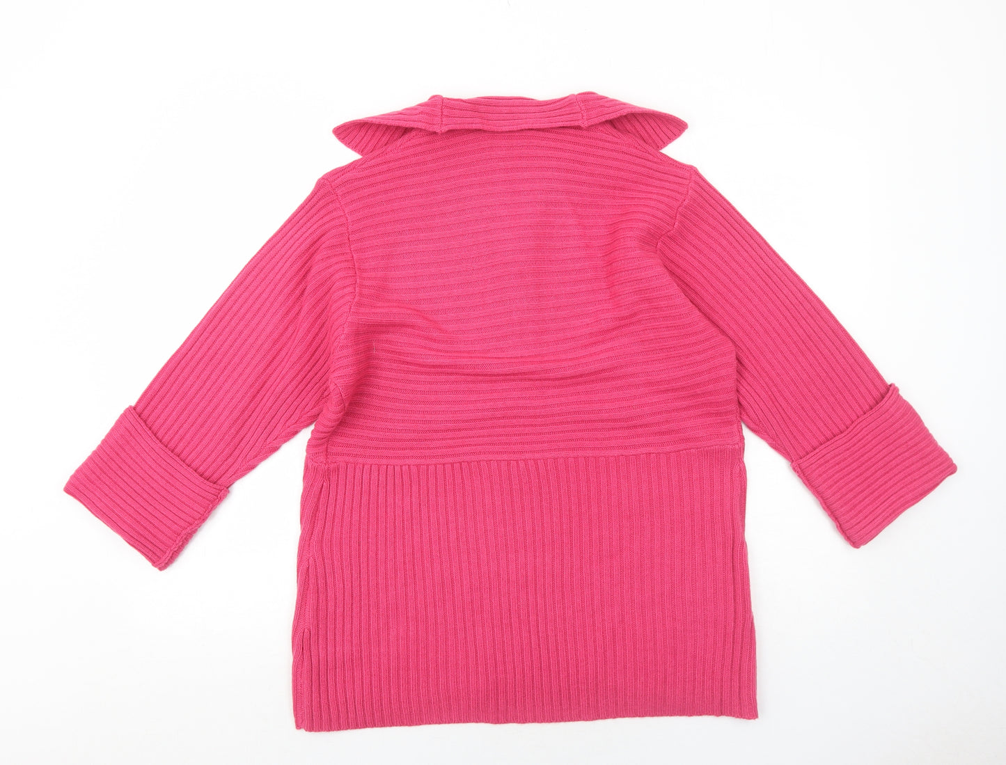 Celaia Womens Pink Collared Acrylic Pullover Jumper Size 18
