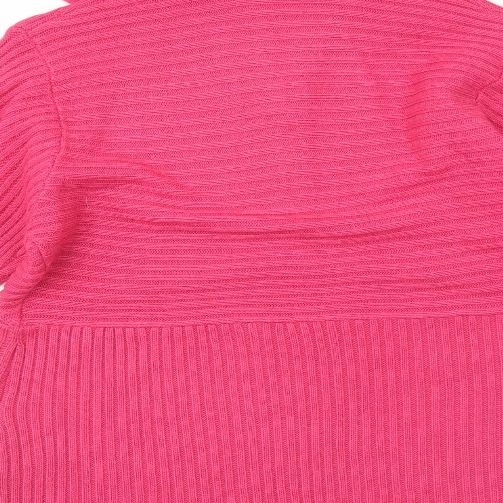 Celaia Womens Pink Collared Acrylic Pullover Jumper Size 18