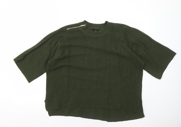 River Island Womens Green Round Neck Viscose Pullover Jumper Size M
