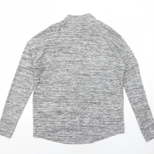 New Look Womens Grey Mock Neck Polyester Pullover Jumper Size 6
