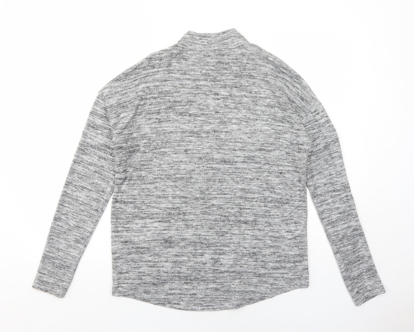 New Look Womens Grey Mock Neck Polyester Pullover Jumper Size 6
