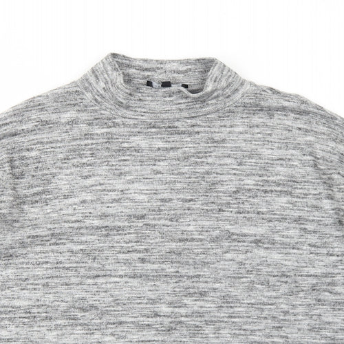 New Look Womens Grey Mock Neck Polyester Pullover Jumper Size 6
