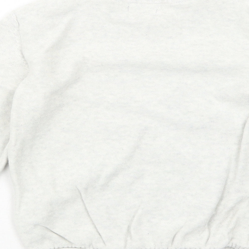 NEXT Boys Grey Round Neck Cotton Pullover Jumper Size 3-4 Years Button