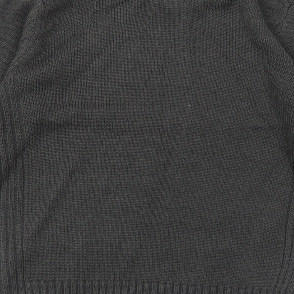 Kensington Mens Grey Round Neck Acrylic Pullover Jumper Size M Long Sleeve