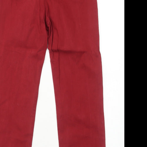FABRIZIO GIANNI Womens Red Cotton Straight Jeans Size 14 Regular Zip