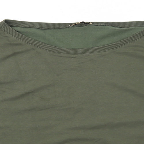 Jenerique Womens Green Cotton Pullover Sweatshirt Size 14 Pullover - Star Detail
