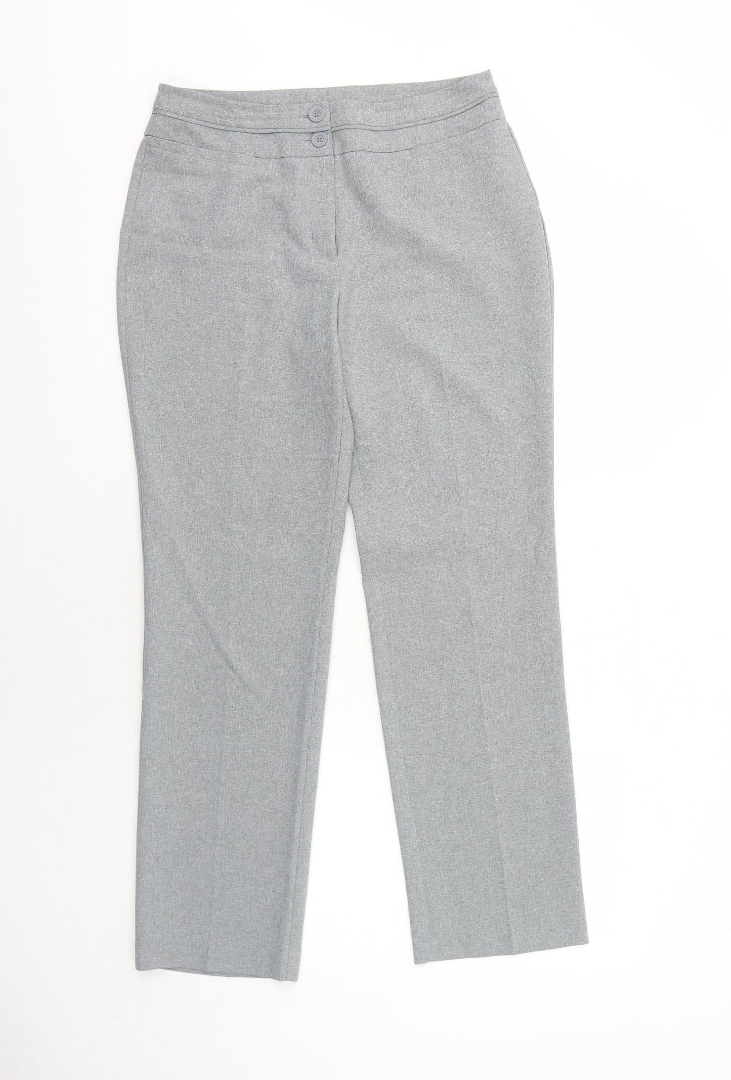 South Womens Grey Polyester Trousers Size 10 Regular Zip