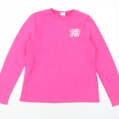 DECATHLON Girls Pink Polyester Pullover Sweatshirt Size 14 Years Pullover - Good Sport