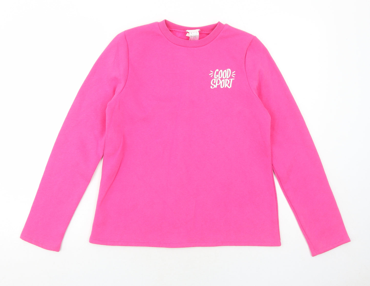 DECATHLON Girls Pink Polyester Pullover Sweatshirt Size 14 Years Pullover - Good Sport