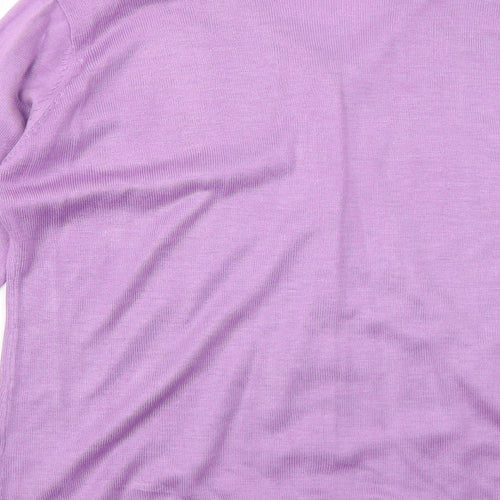 Bonmarché Womens Purple V-Neck Acrylic Cardigan Jumper Size M