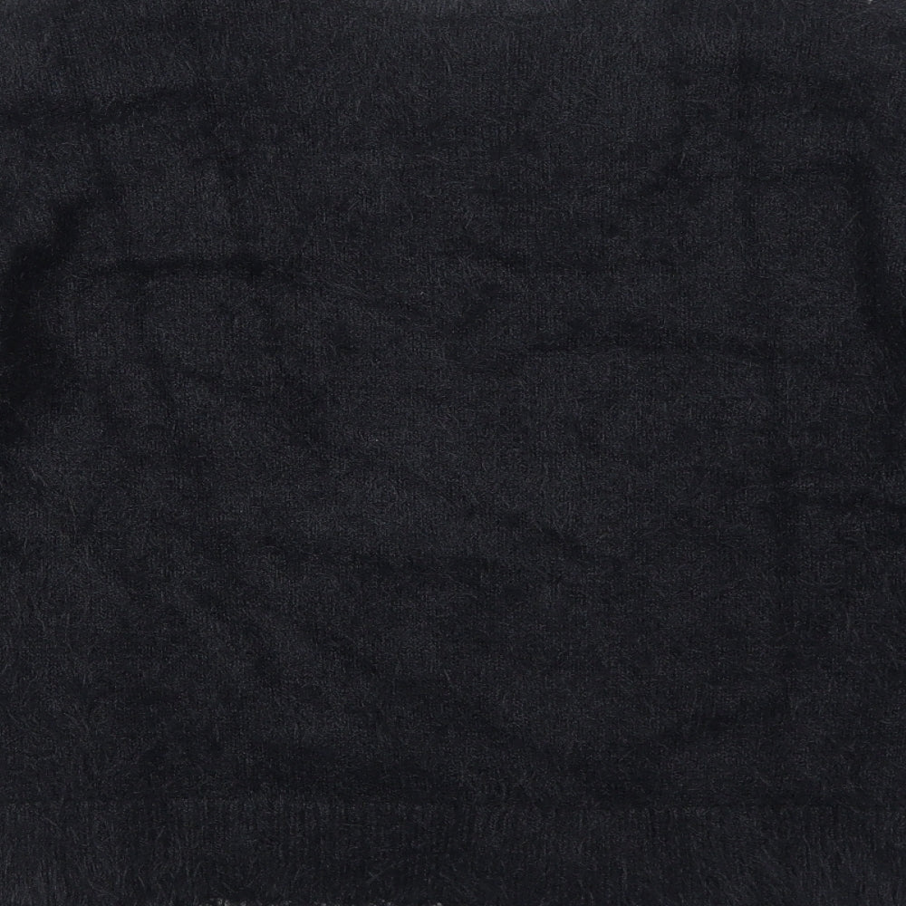 Miss Selfridge Womens Black Boat Neck Nylon Pullover Jumper Size 6