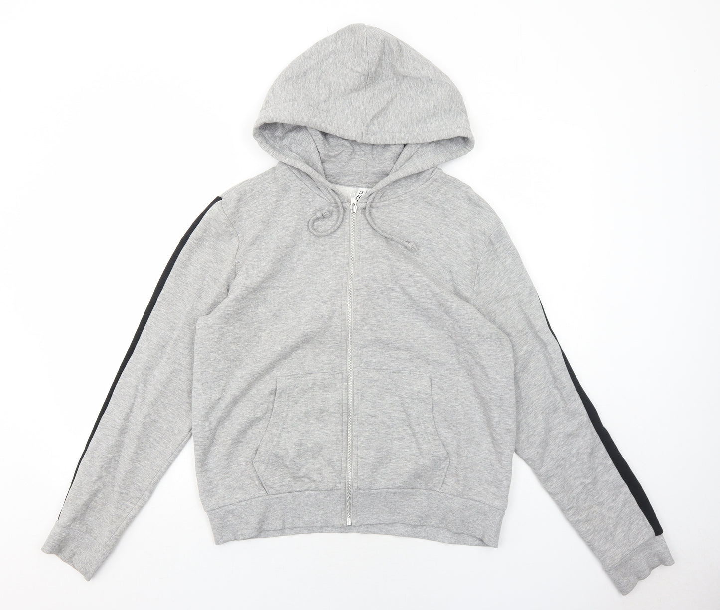 H&M Womens Grey Cotton Full Zip Hoodie Size M Zip