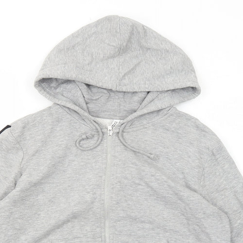 H&M Womens Grey Cotton Full Zip Hoodie Size M Zip