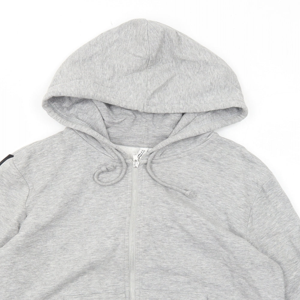 H&M Womens Grey Cotton Full Zip Hoodie Size M Zip