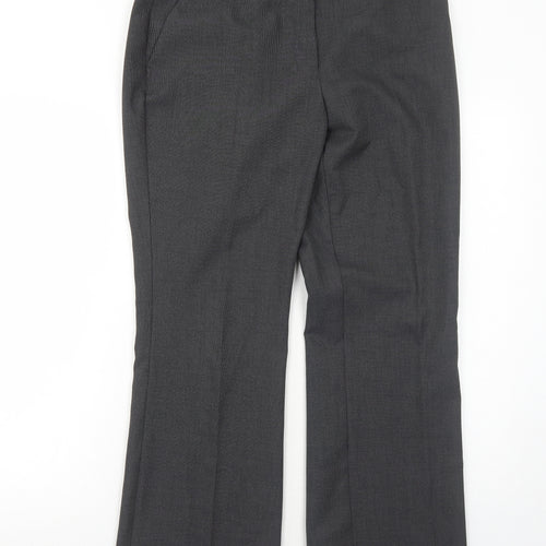 BHS Womens Grey Polyester Trousers Size 12 Regular Zip