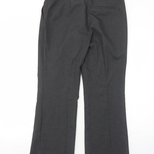 BHS Womens Grey Polyester Trousers Size 12 Regular Zip