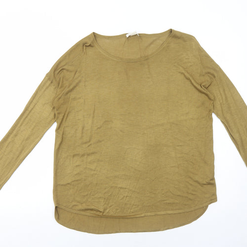 H&M Womens Brown Round Neck Acrylic Pullover Jumper Size S
