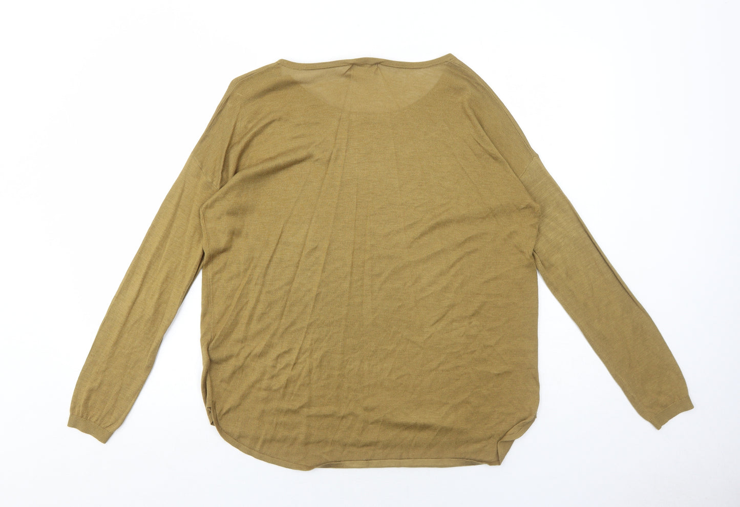 H&M Womens Brown Round Neck Acrylic Pullover Jumper Size S