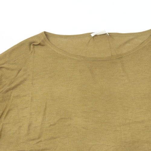 H&M Womens Brown Round Neck Acrylic Pullover Jumper Size S
