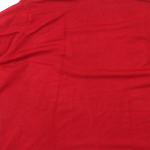 Bonmarché Womens Red Round Neck Viscose Pullover Jumper Size L