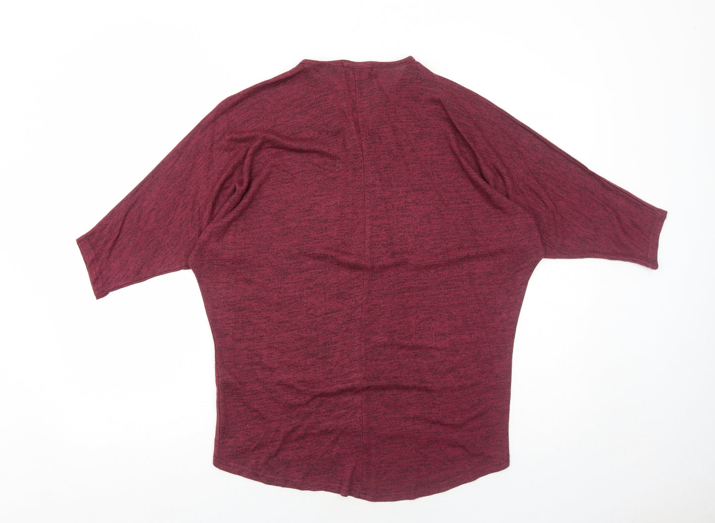 New Look Womens Red Viscose Basic T-Shirt Size S V-Neck