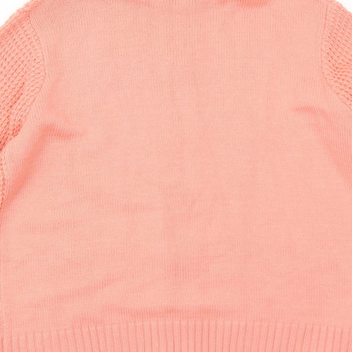 Bonmarché Womens Orange High Neck Acrylic Full Zip Jumper Size M