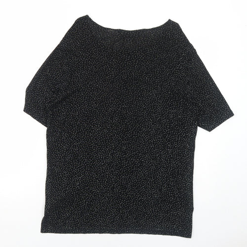 Berkertex Womens Black Acetate Basic T-Shirt Size 12 Round Neck