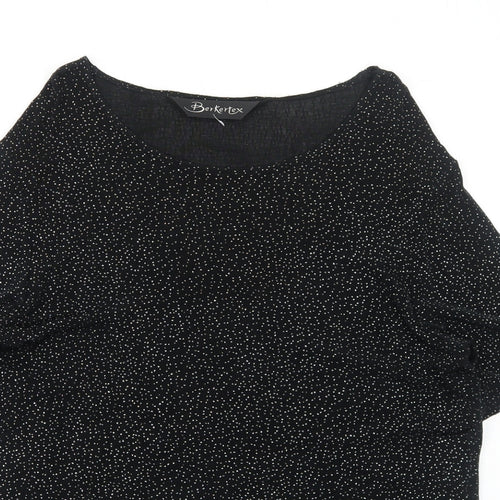 Berkertex Womens Black Acetate Basic T-Shirt Size 12 Round Neck
