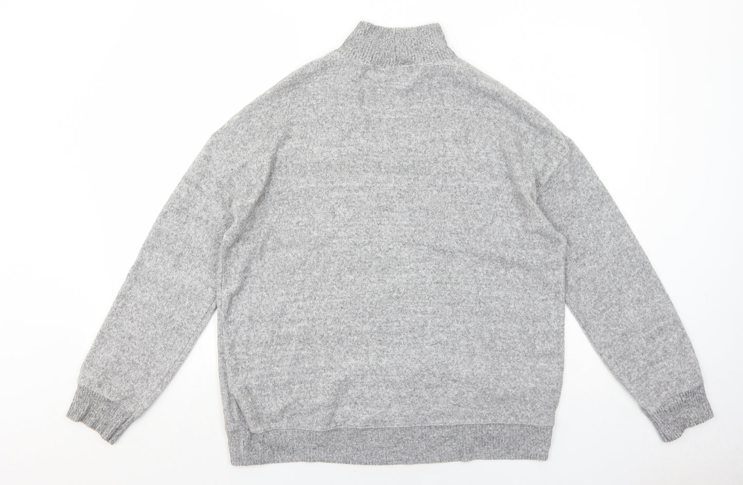 New Look Womens Grey High Neck Viscose Pullover Jumper Size M