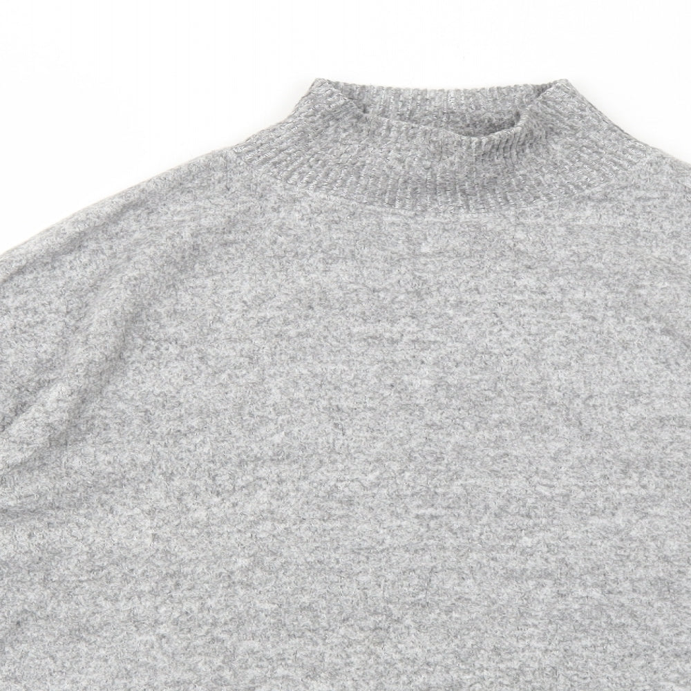 New Look Womens Grey High Neck Viscose Pullover Jumper Size M