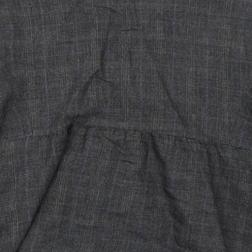 H&M Womens Grey Geometric Jacket Blazer Size 16 Button