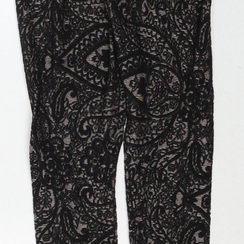 Topshop Womens Black Geometric Polyester Jogger Leggings Size 8