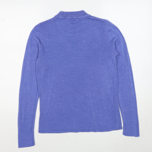 Bonmarché Womens Blue Round Neck Acrylic Pullover Jumper Size 10