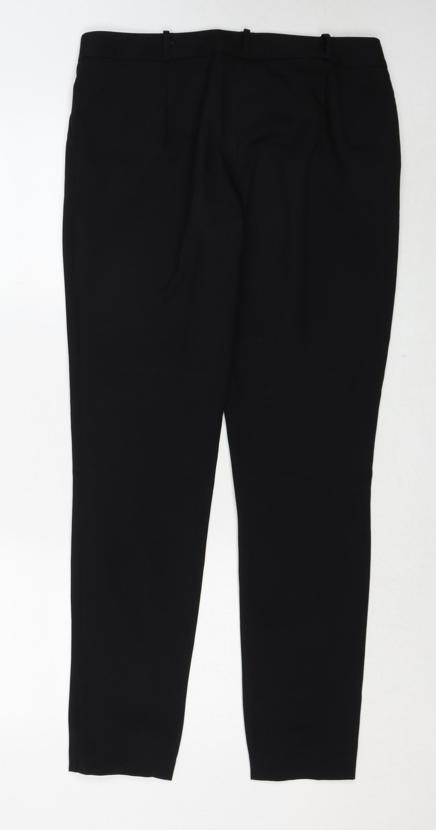 New Look Womens Black Polyester Trousers Size 12 Regular Zip