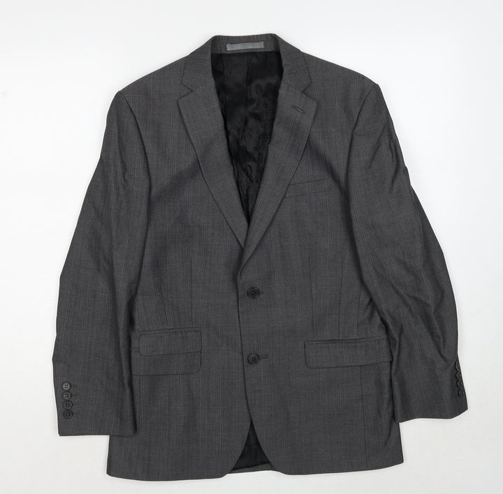 Red Herring Mens Grey Polyester Jacket Suit Jacket Size 36 Regular